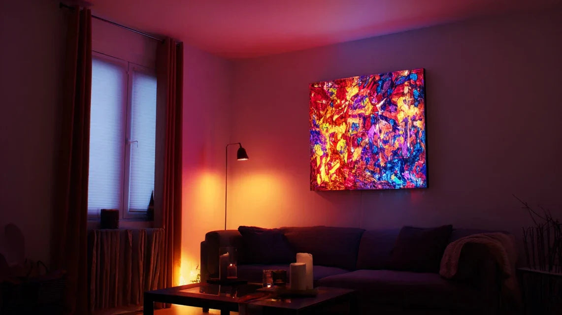 Lumière chaude ou froide selon les couleurs du tableau