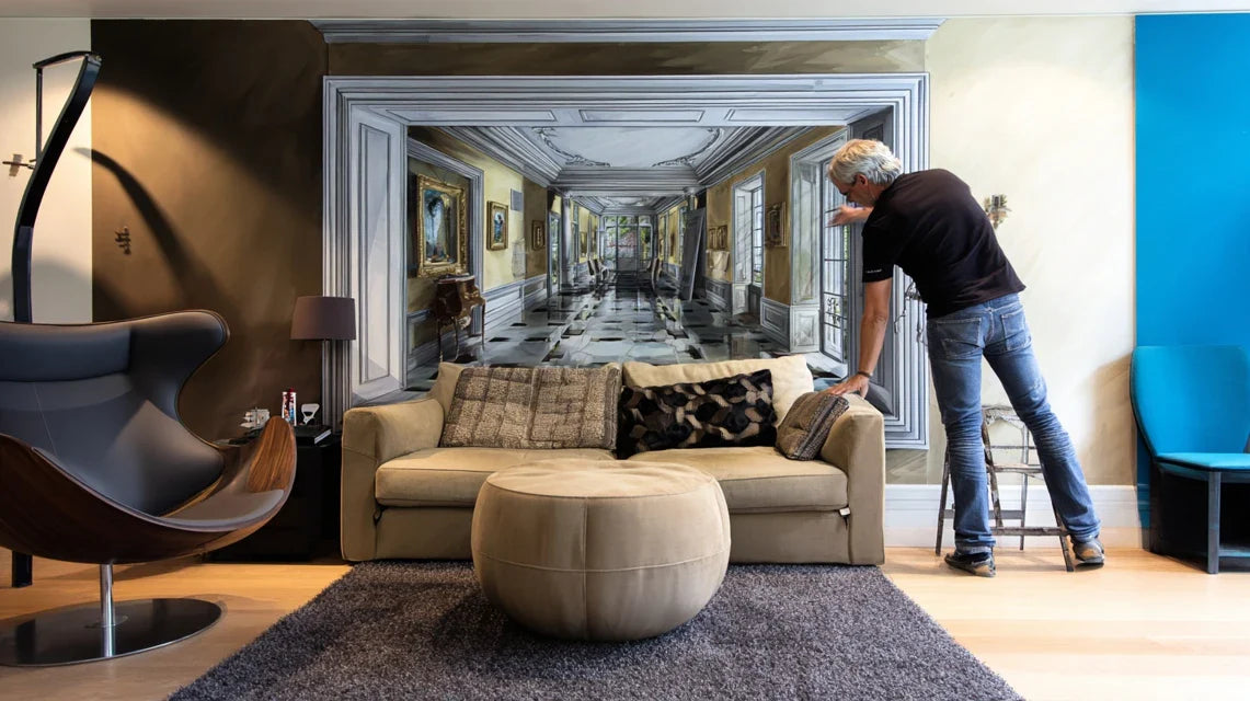 Trompe-l'œil contemporain mural, transformer l'espace sans travaux