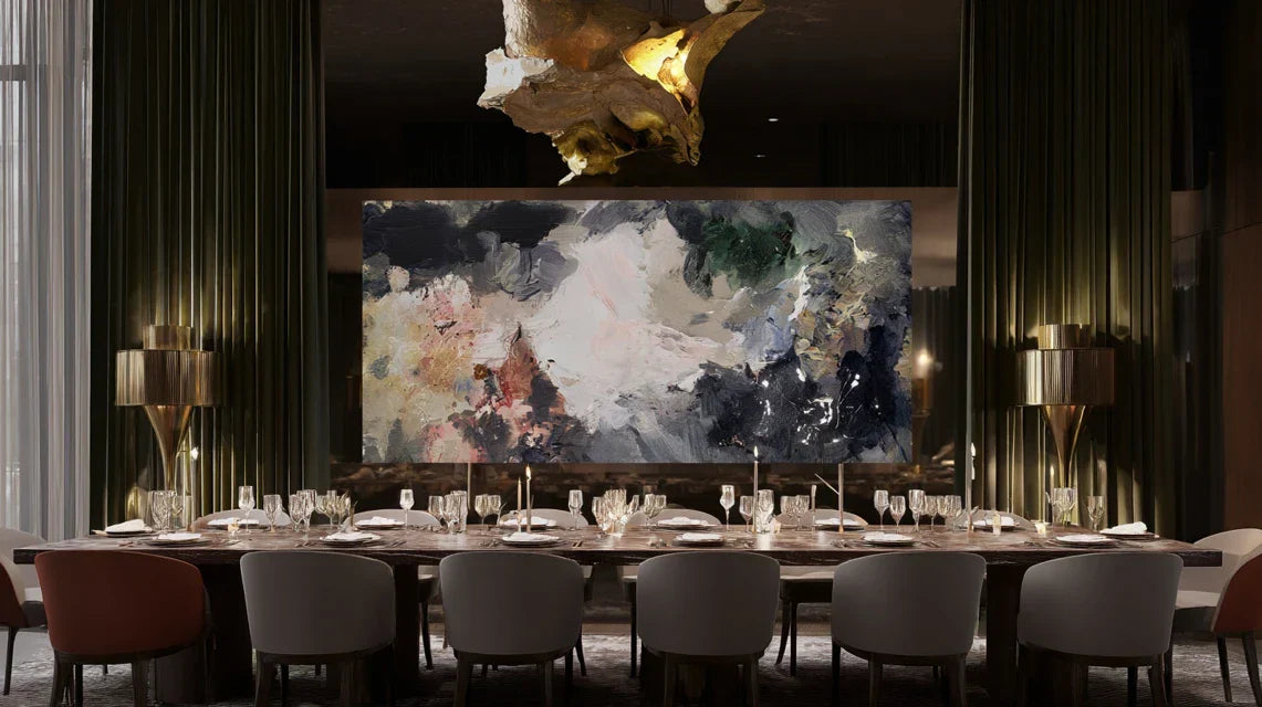 Placer un tableau derrière la table pour structurer la réception