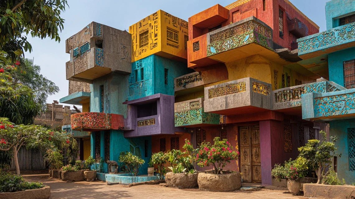 Architecture et décoration des cases obus camerounaises