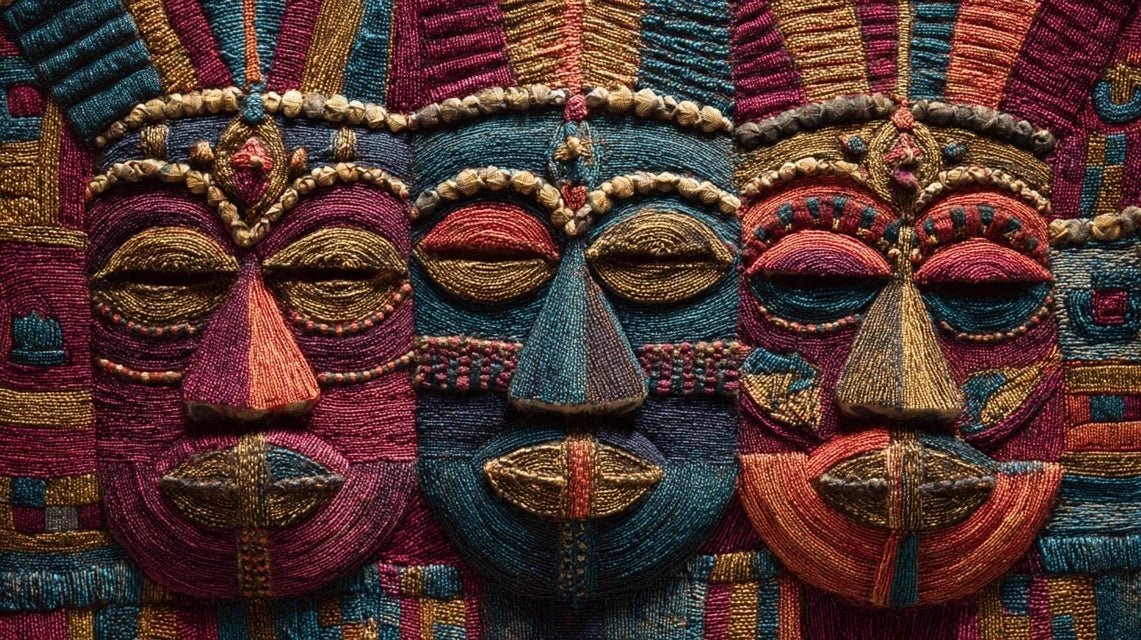 Art textile des masques Egungun dans la décoration murale yoruba