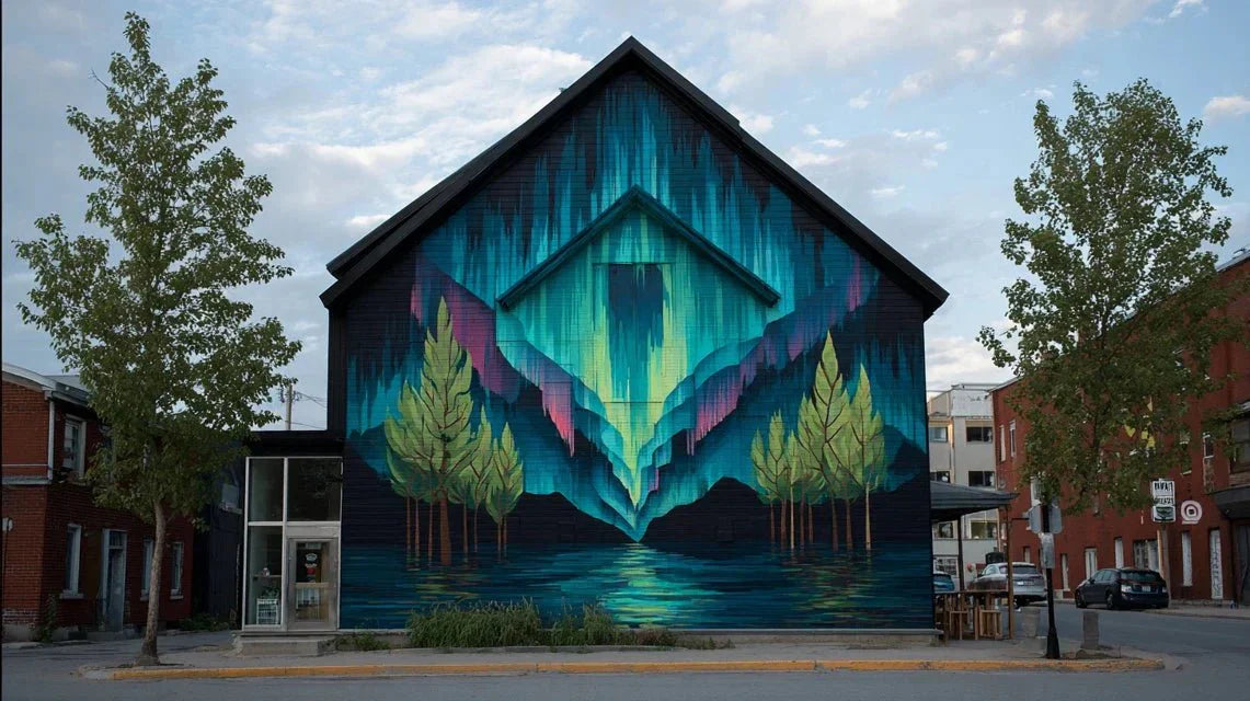 Aurores boréales : spiritualité nordique et art mural moderne