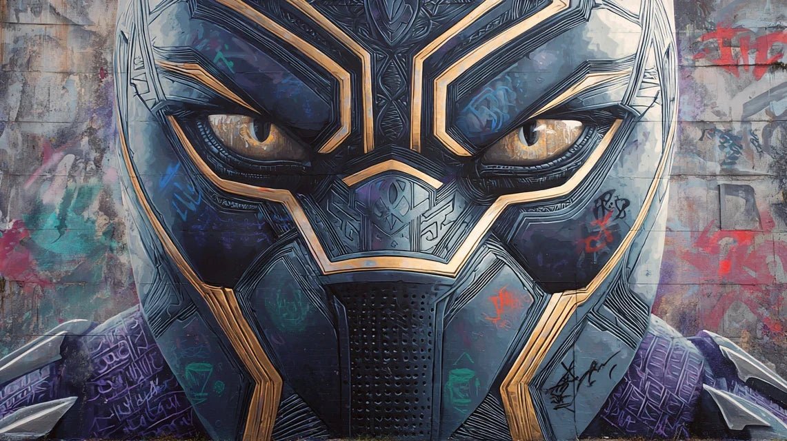 Black Panther et l'afrofuturisme cosmique dans l'art mural
