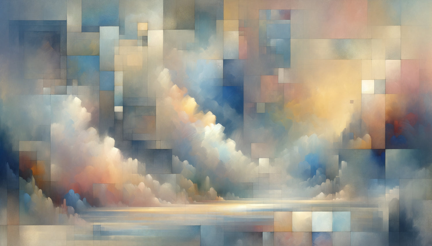 Peinture abstraite dans le style de Carolus Enckell montrant sa transition du symbolisme vers la pure couleur, palette pastel nordique