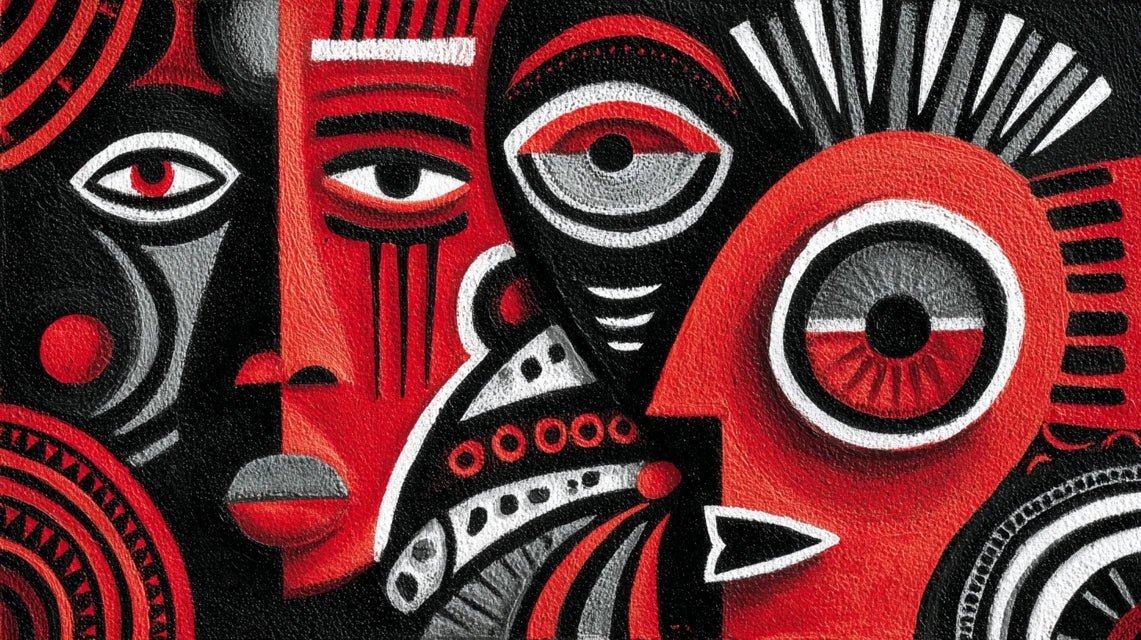 Comment interpréter les couleurs rouge-blanc-noir en art africain ?