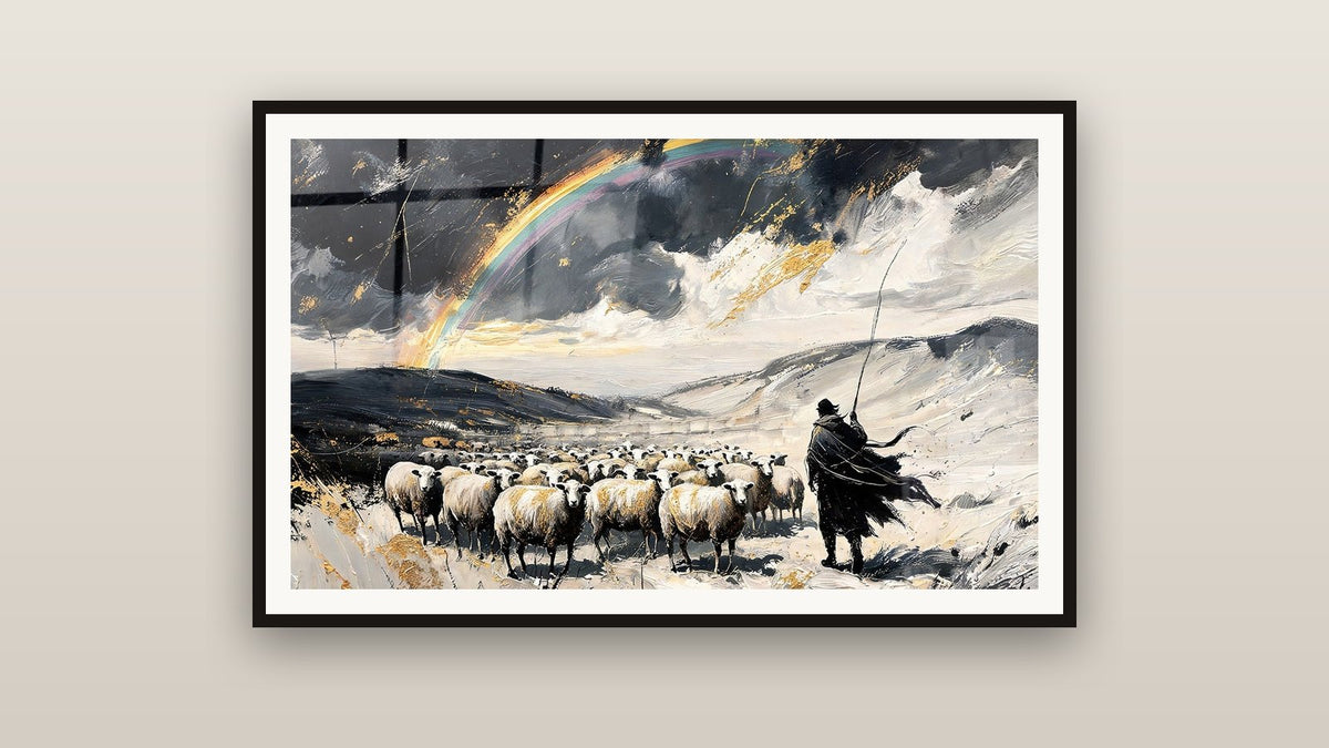 Framed painting on a wall