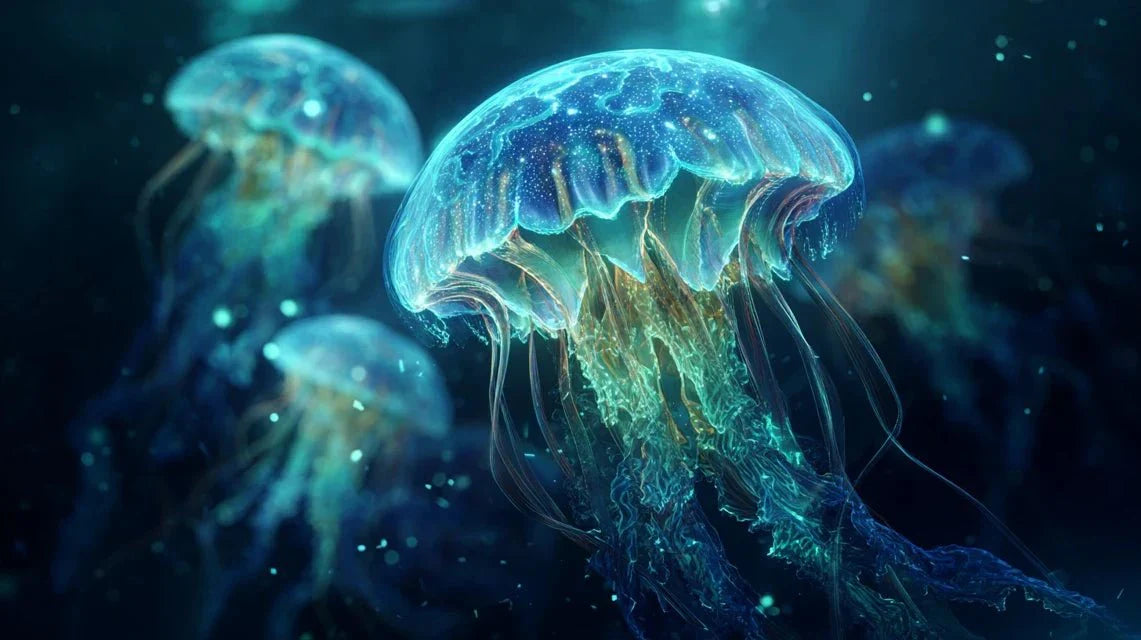 Comment peindre la bioluminescence des animaux marins ?