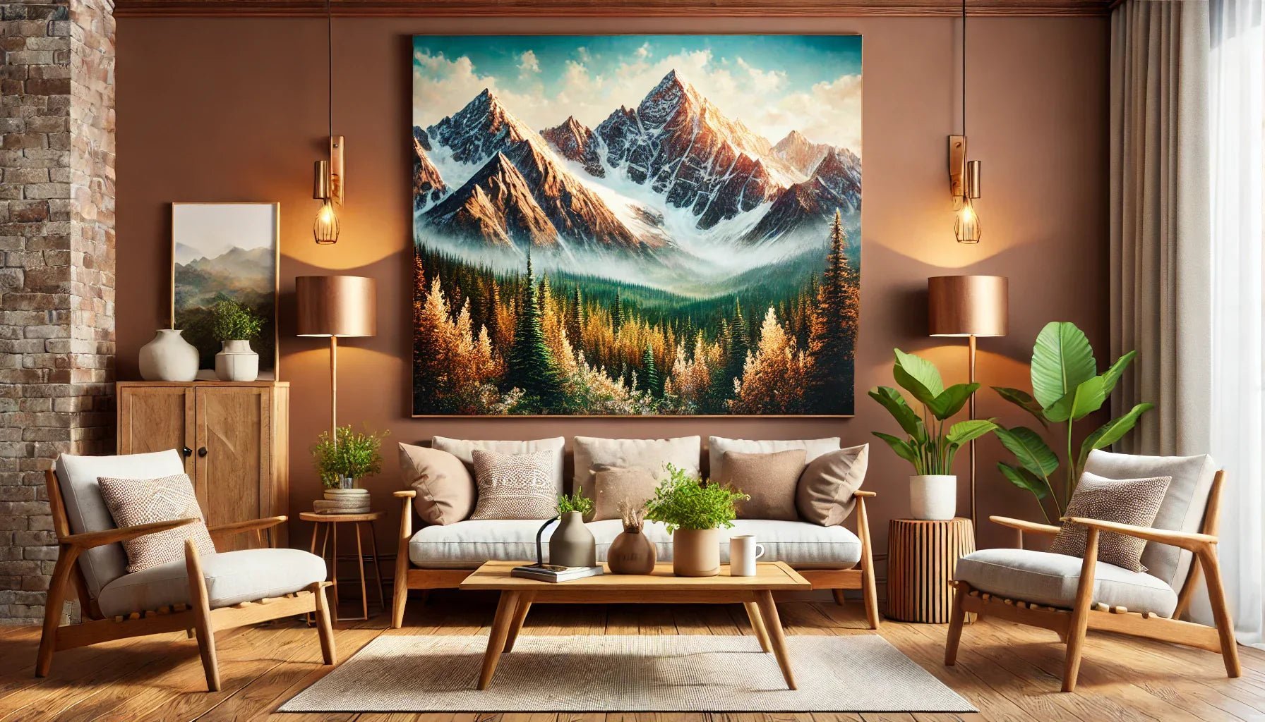 Comment un tableau nature avec des paysages montagneux peut dynamiser une décoration rustique ?