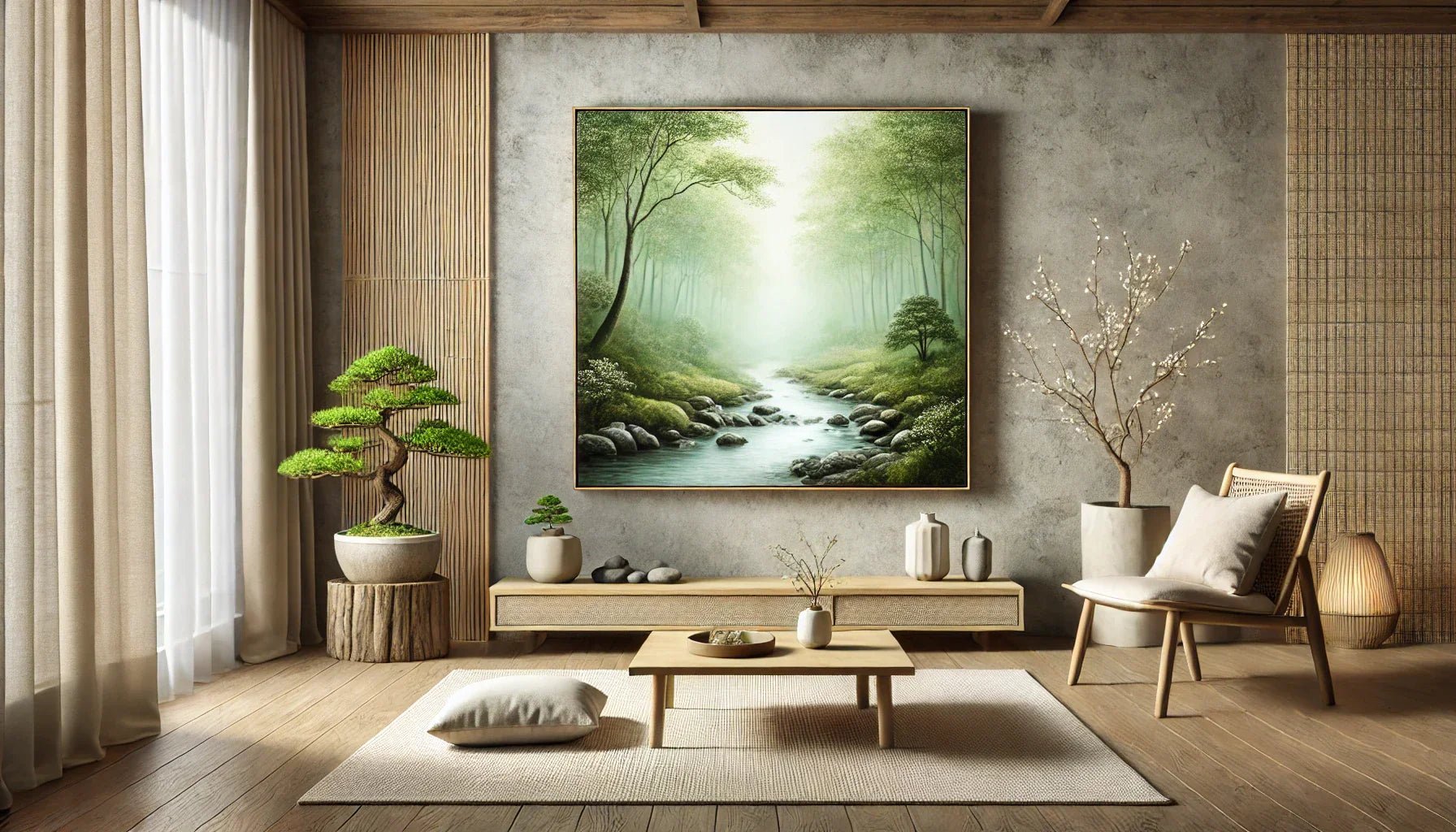 Comment un tableau nature peut-il renforcer l'harmonie dans une décoration zen ?