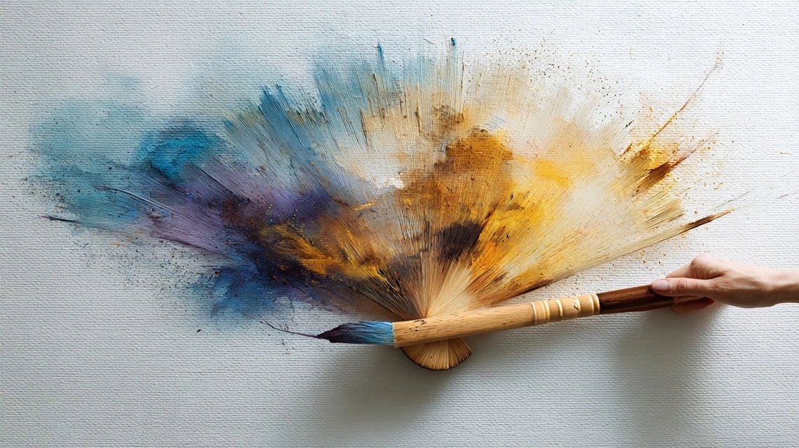 Comment utiliser les pinceaux éventail pour des effets de mouvement abstrait ?