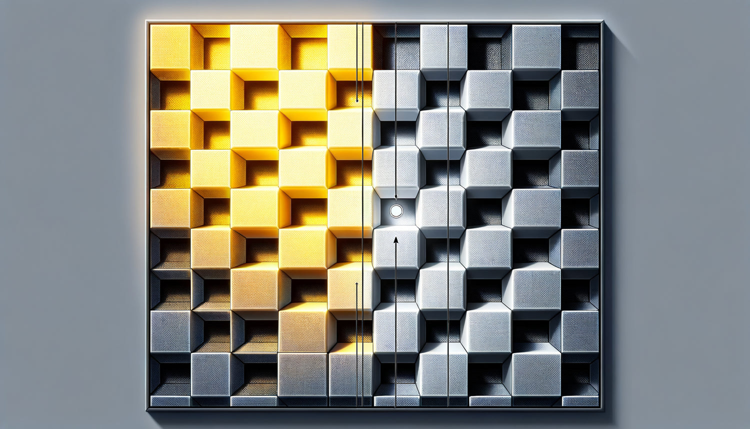 Démonstration scientifique de la constance perceptive de luminosité avec échantillons en niveaux de gris sous différents éclairages