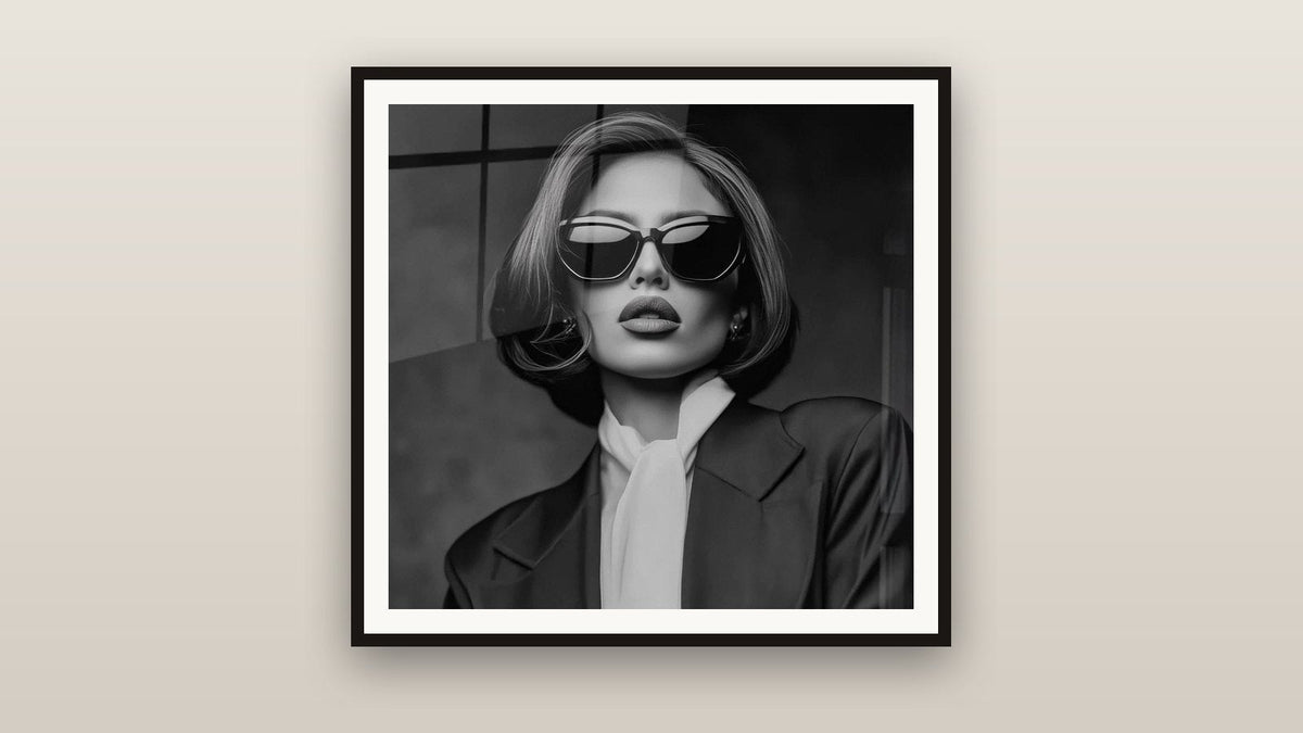 Framed painting on a wall: Black Cinema Style