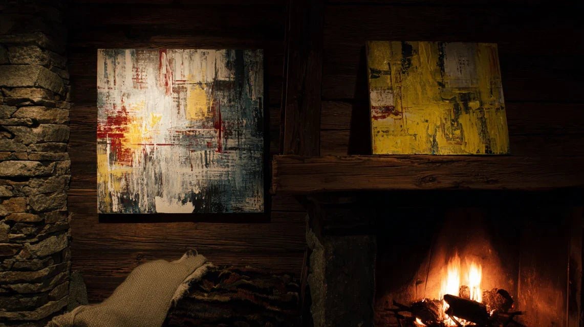 Décorer un chalet avec des tableaux : chaleur et matières brutes