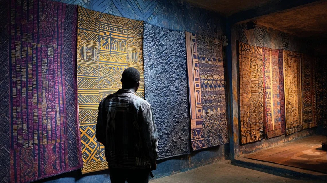 D'où viennent les tissus Aso-Oke nigérians en art mural ?