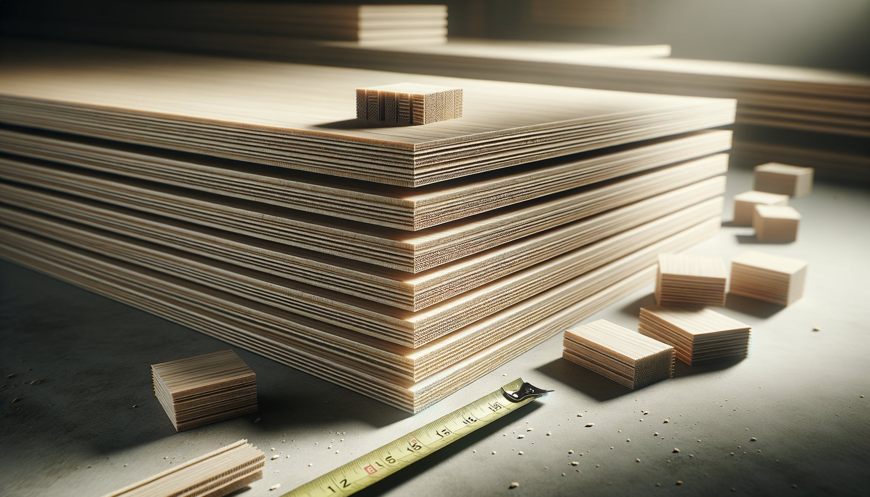 Comparaison visuelle des différentes épaisseurs de panneaux bois pour construction de bibliothèque en caisson, de 16mm à 30mm