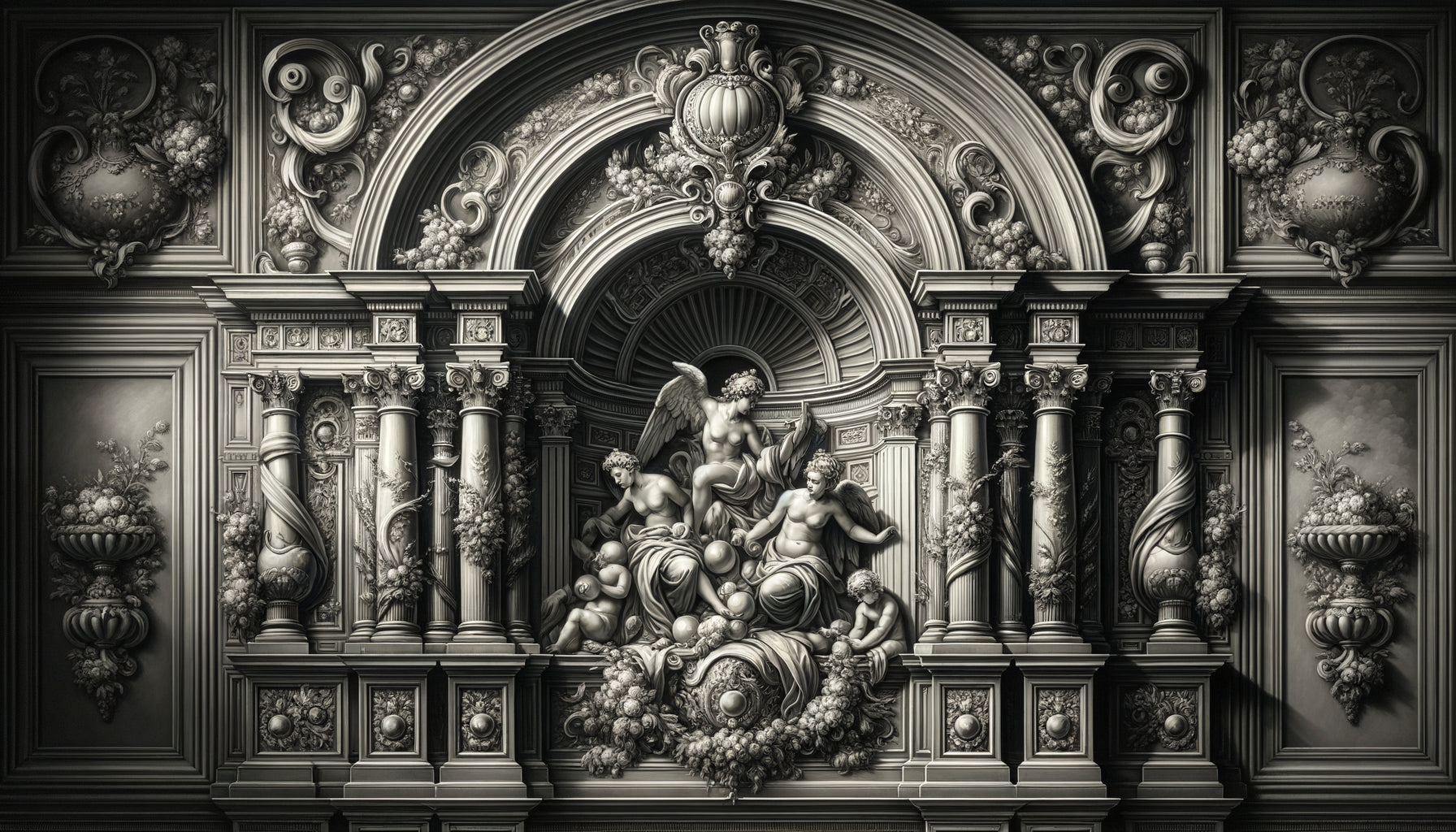 Peinture en grisaille du XVIIe siècle, technique monochrome baroque en camaïeu de gris, style hollandais
