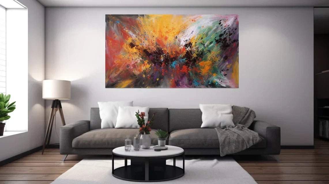 Système de fixation temporaire démontable supportant un tableau lourd sur un mur d'appartement sans laisser de marques permanentes