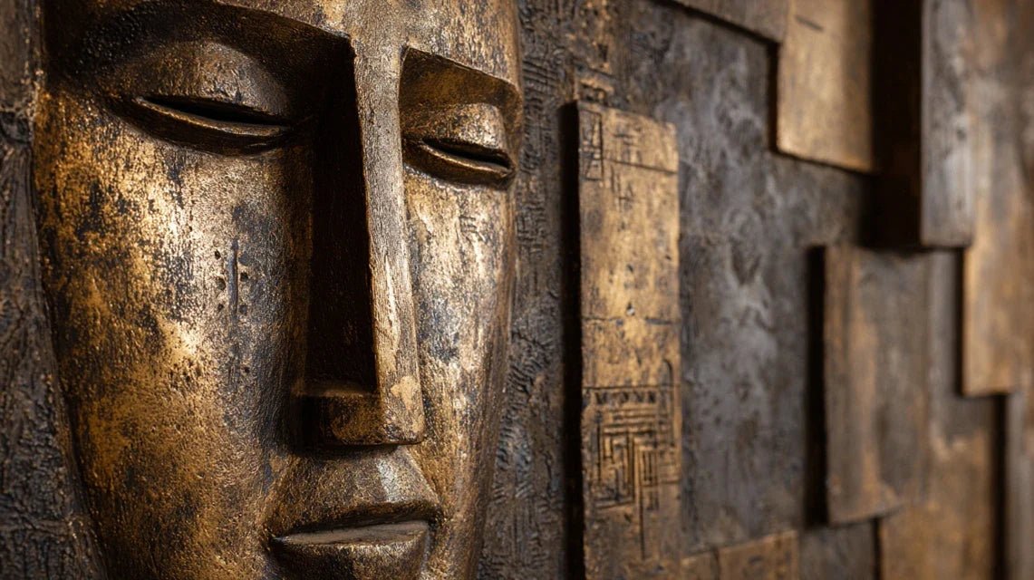 Histoire des bronzes du Bénin en art mural contemporain