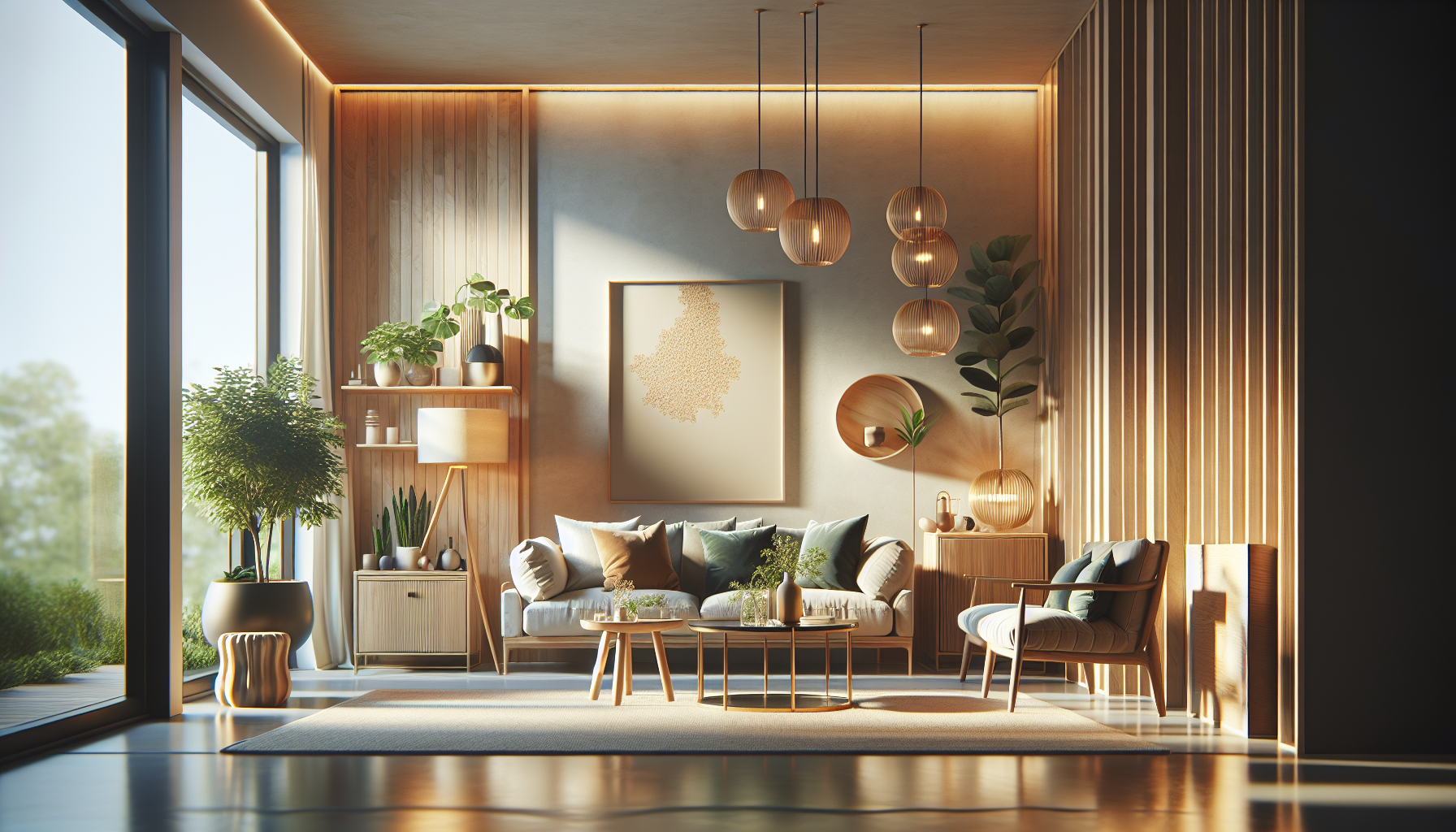 Intérieur contemporain avec tableau décoratif — ambiance wall art
