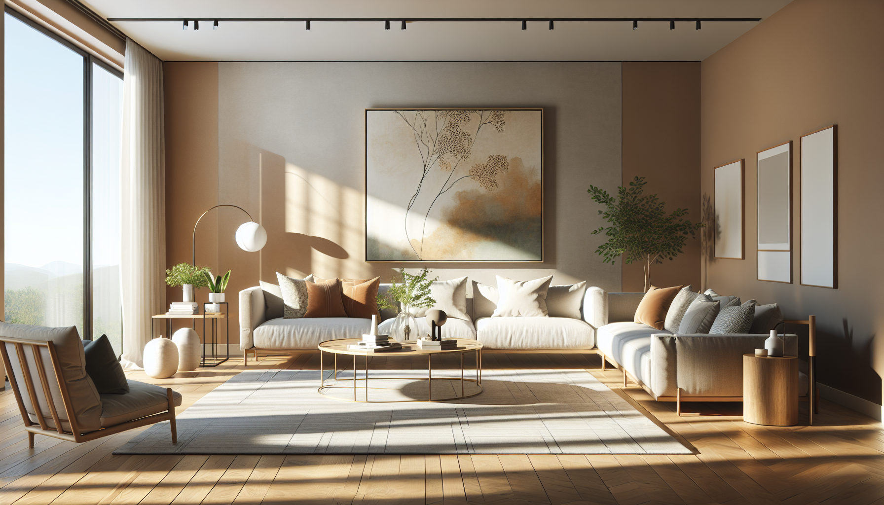 Intérieur contemporain avec tableau décoratif — ambiance wall art