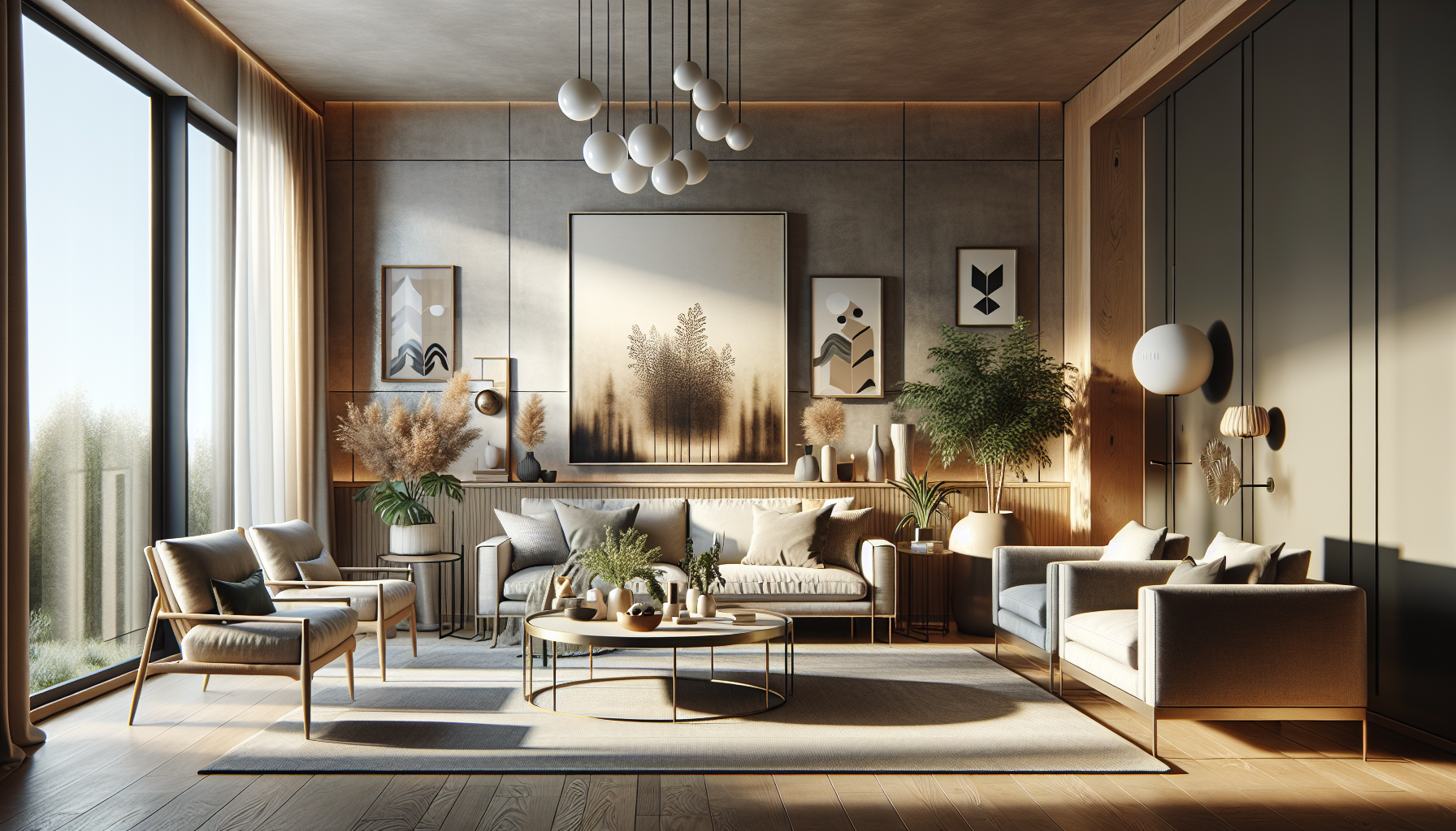 Intérieur contemporain avec tableau décoratif — ambiance wall art
