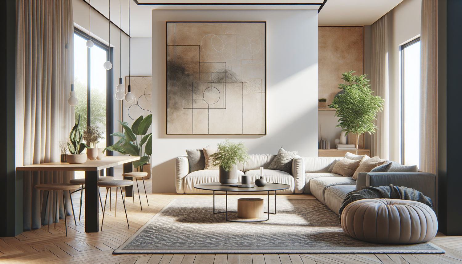 Intérieur contemporain avec tableau décoratif — ambiance Tableau pour Couloir