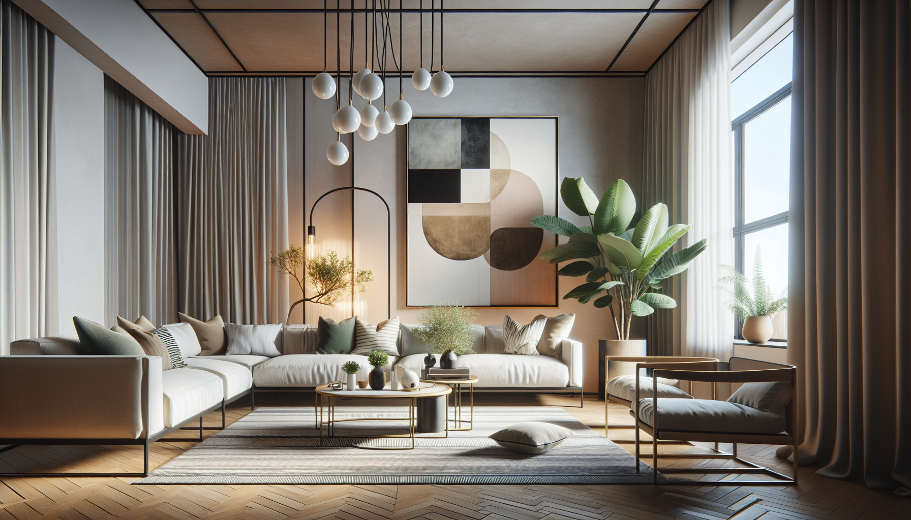 Intérieur contemporain avec tableau décoratif — ambiance wall art