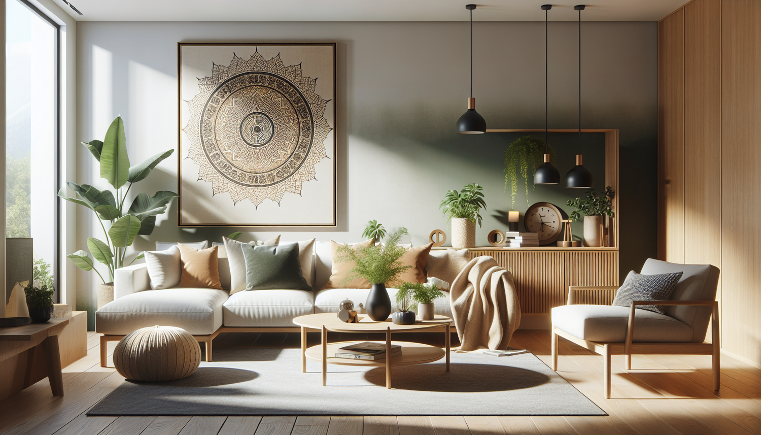 Intérieur contemporain avec tableau décoratif — ambiance wall art