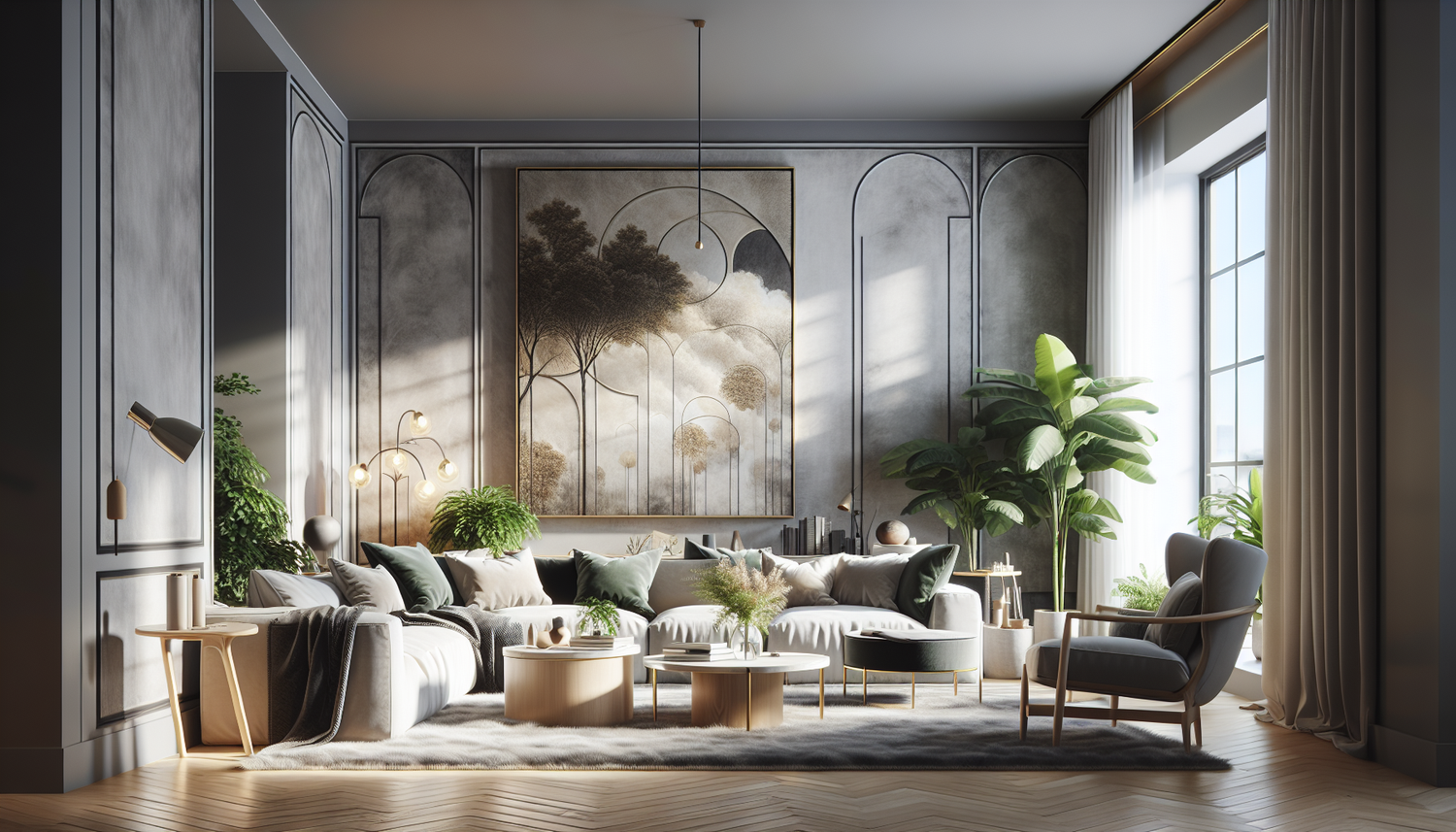 Intérieur contemporain avec tableau décoratif — ambiance Tableau pour Couloir