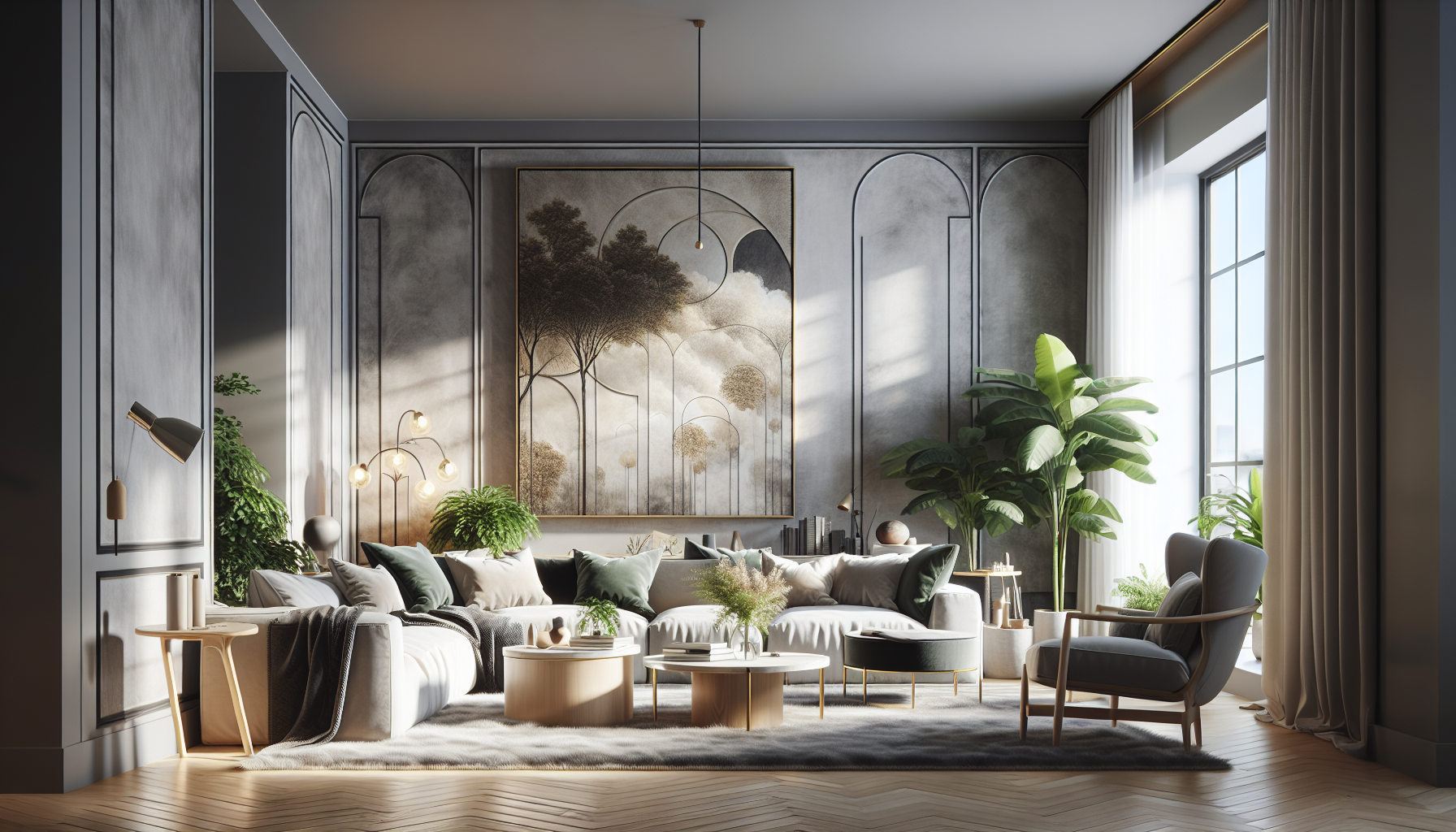 Intérieur contemporain avec tableau décoratif — ambiance Tableau pour Couloir