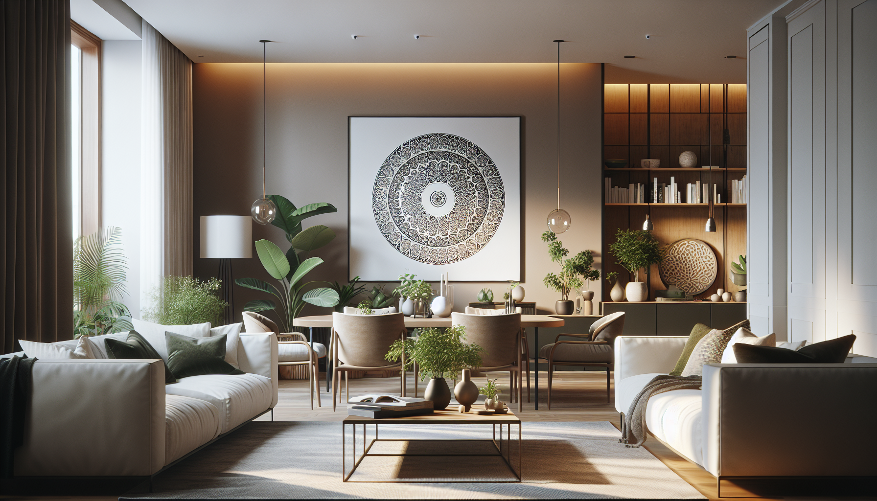 Intérieur contemporain avec tableau décoratif — ambiance wall art