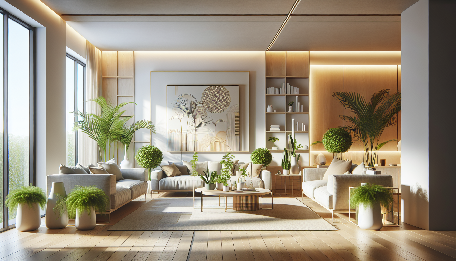 Intérieur contemporain avec tableau décoratif — ambiance wall art