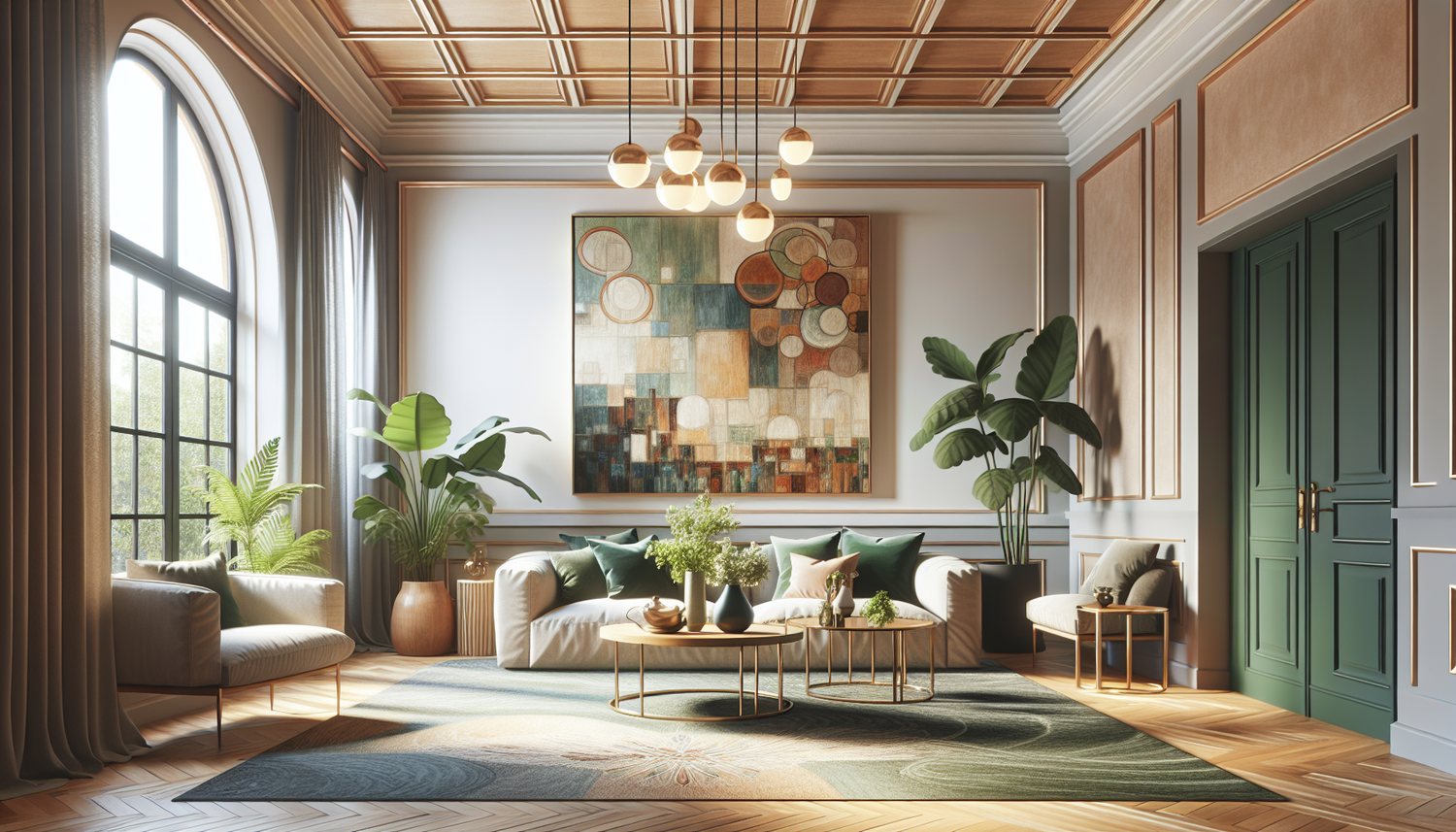 Intérieur contemporain avec tableau décoratif — ambiance wall art