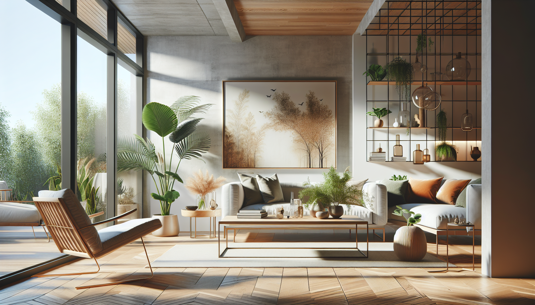 Intérieur contemporain avec tableau décoratif — ambiance Tableaux Animaux