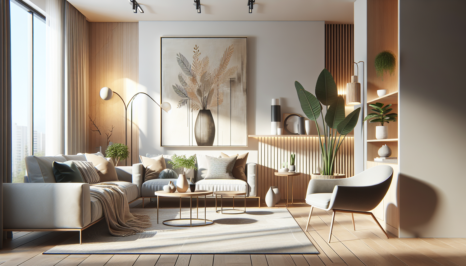 Intérieur contemporain avec tableau décoratif — ambiance wall art
