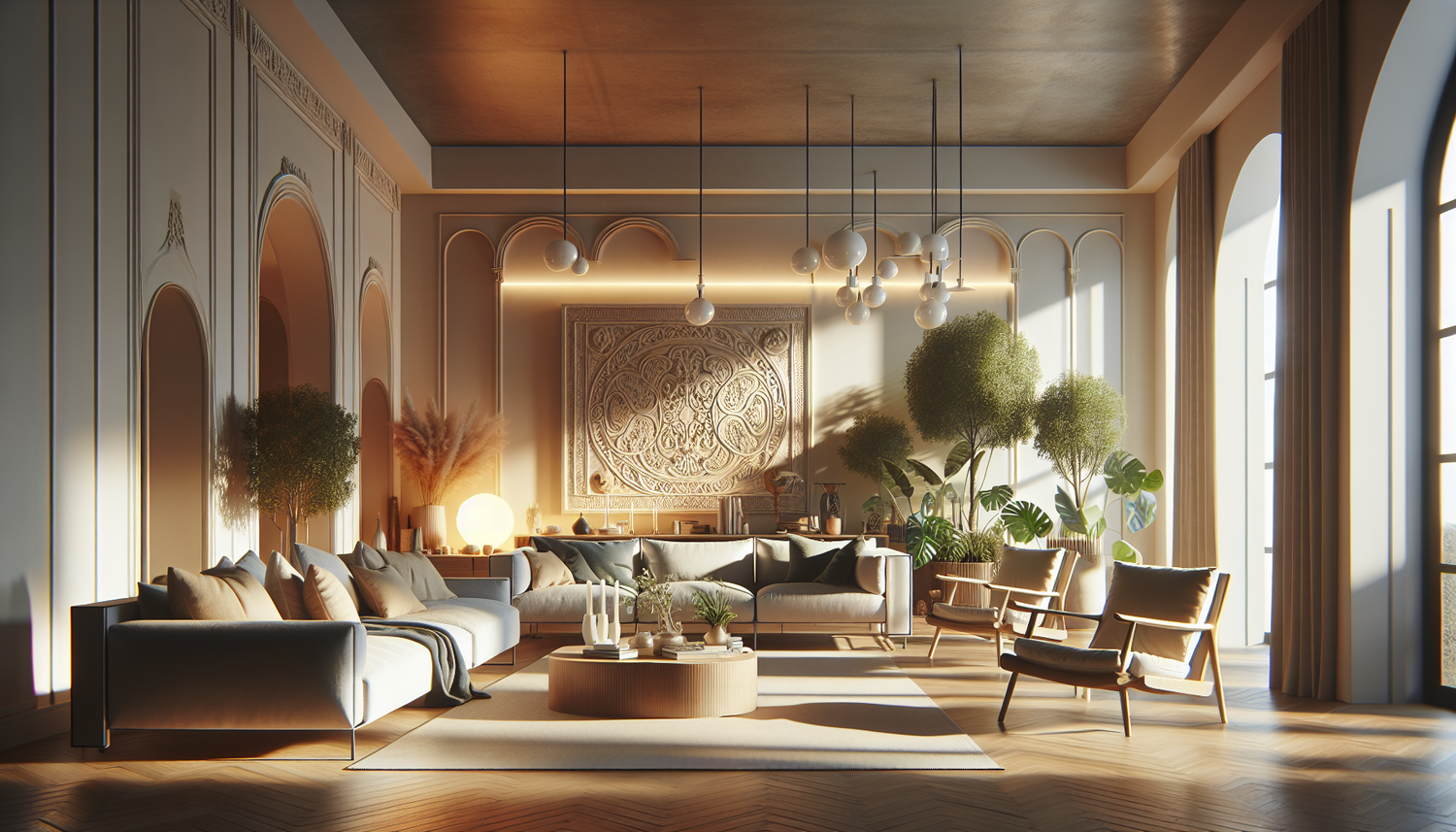 Intérieur contemporain avec tableau décoratif — ambiance Tableau Fête des Mères