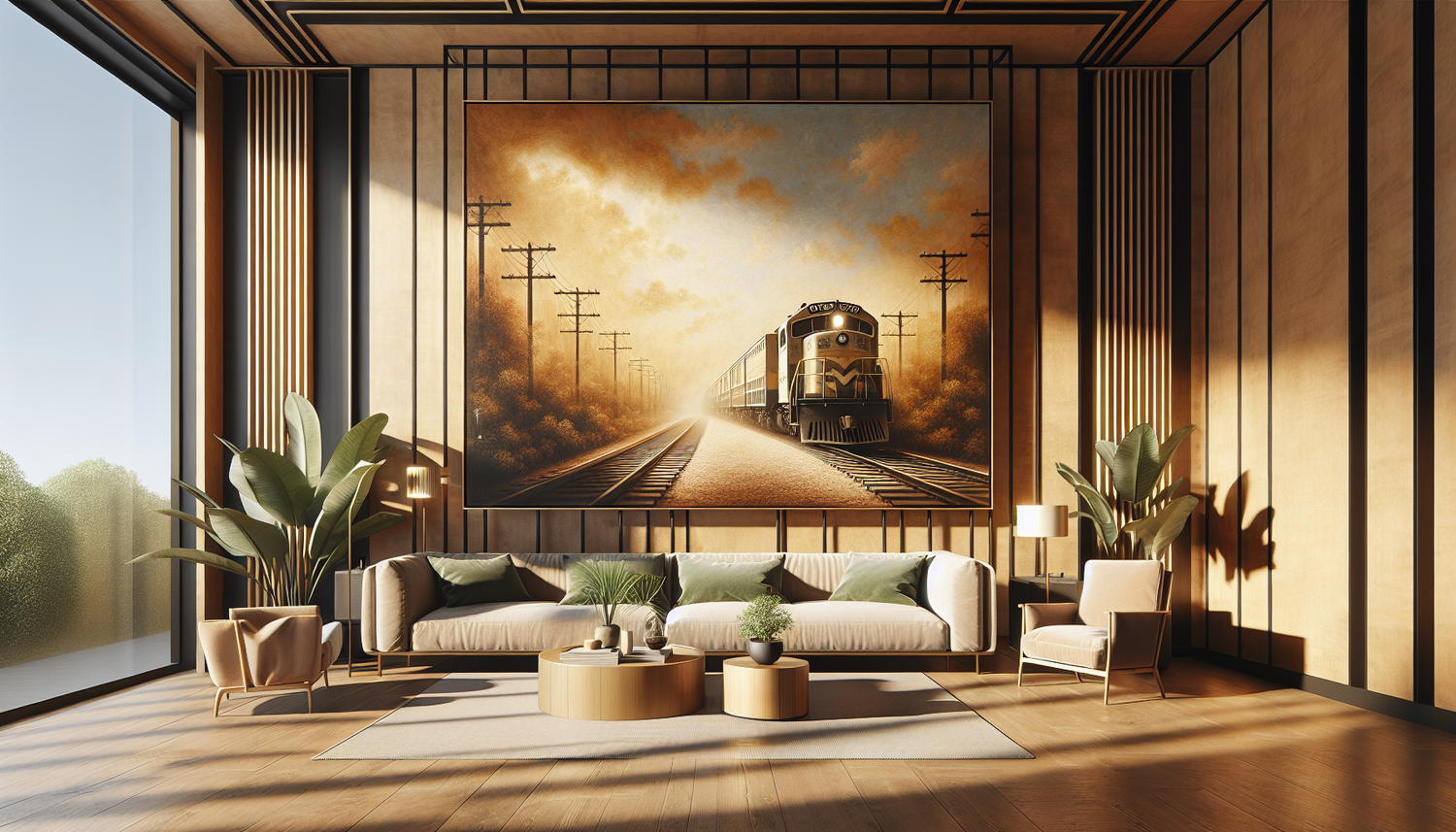 Intérieur contemporain avec tableau décoratif — ambiance wall art