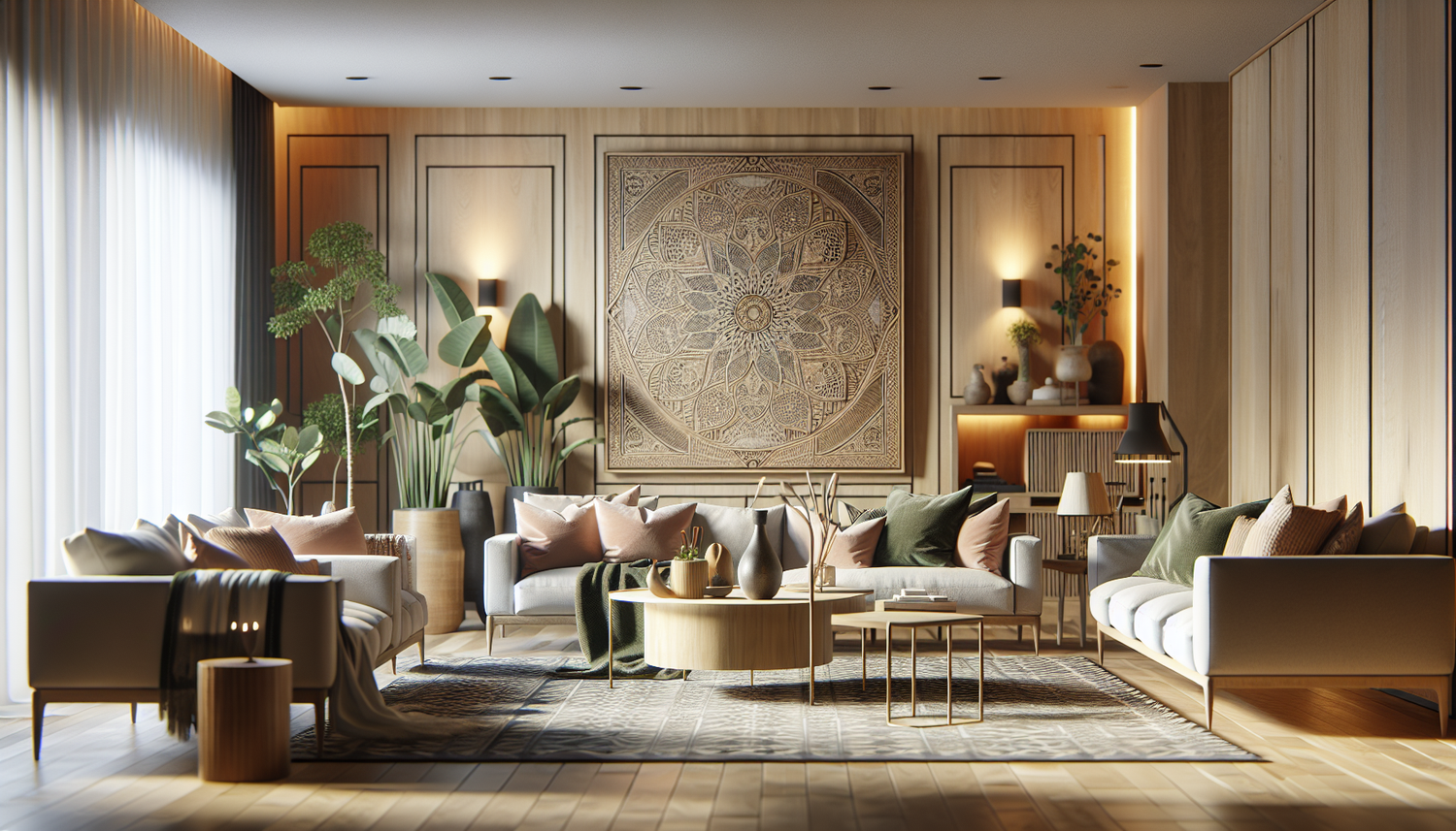 Intérieur contemporain avec tableau décoratif — ambiance wall art