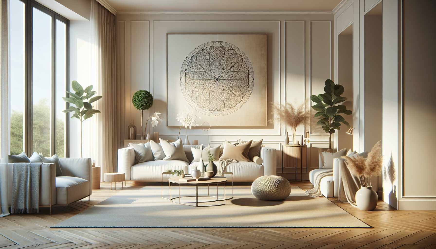 Intérieur contemporain avec tableau décoratif — ambiance wall art