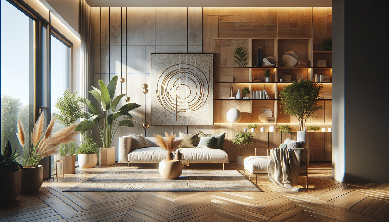 Intérieur contemporain avec tableau décoratif — ambiance wall art