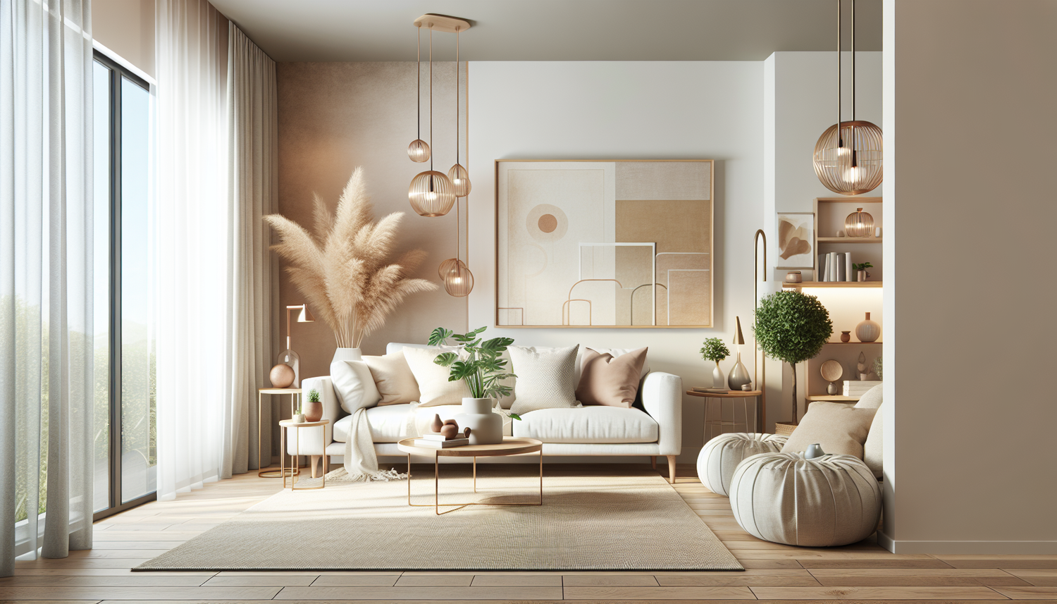 Intérieur contemporain avec tableau décoratif — ambiance wall art