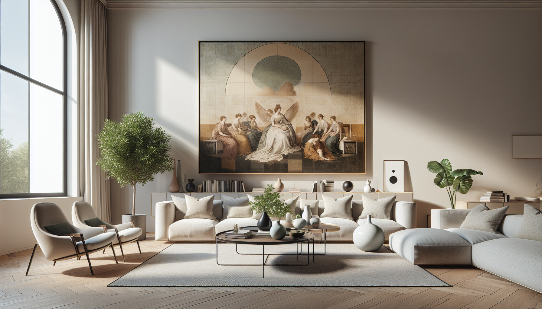 Intérieur contemporain avec tableau décoratif — ambiance Tableaux Cuisine