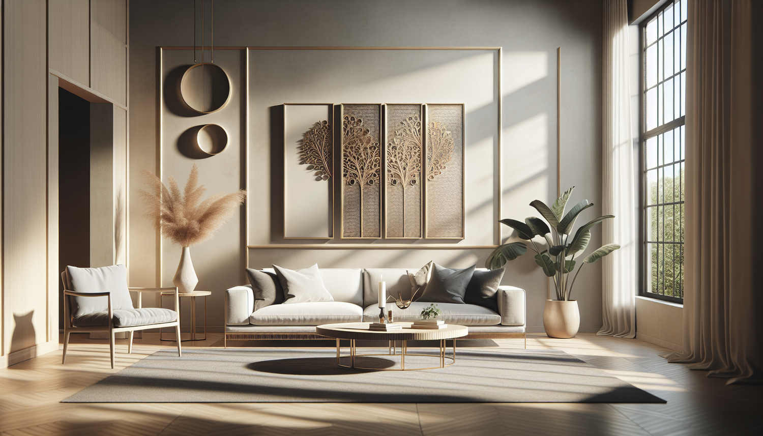 Intérieur contemporain avec tableau décoratif — ambiance wall art