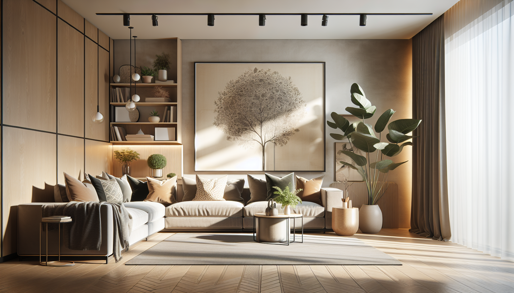 Intérieur contemporain avec tableau décoratif — ambiance wall art