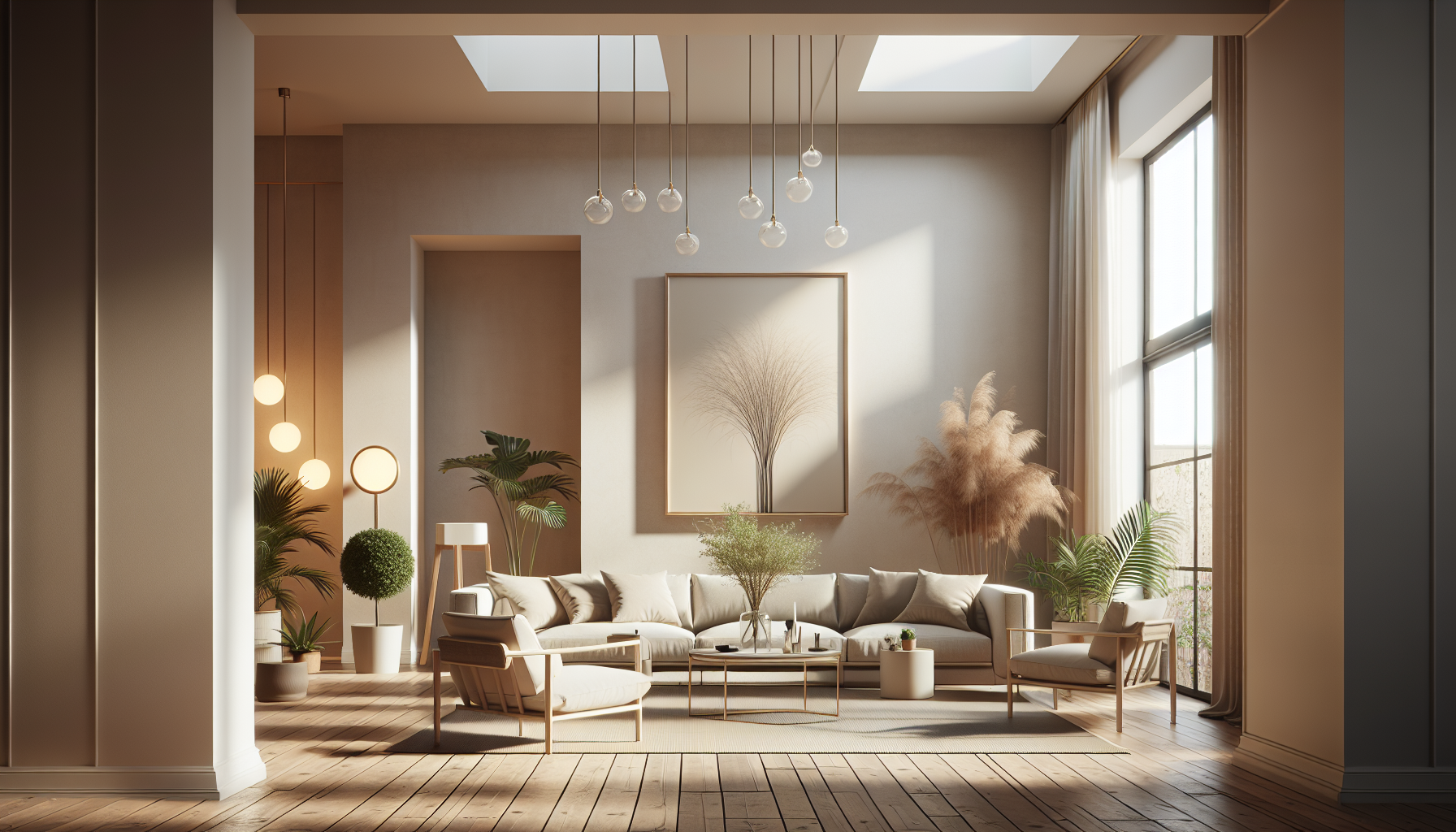Intérieur contemporain avec tableau décoratif — ambiance Tableaux Arbre