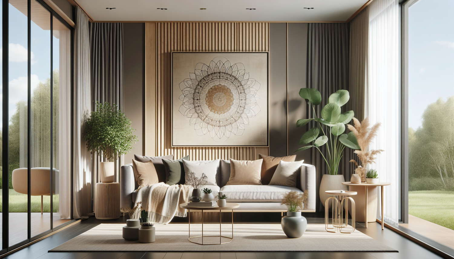 Intérieur contemporain avec tableau décoratif — ambiance wall art