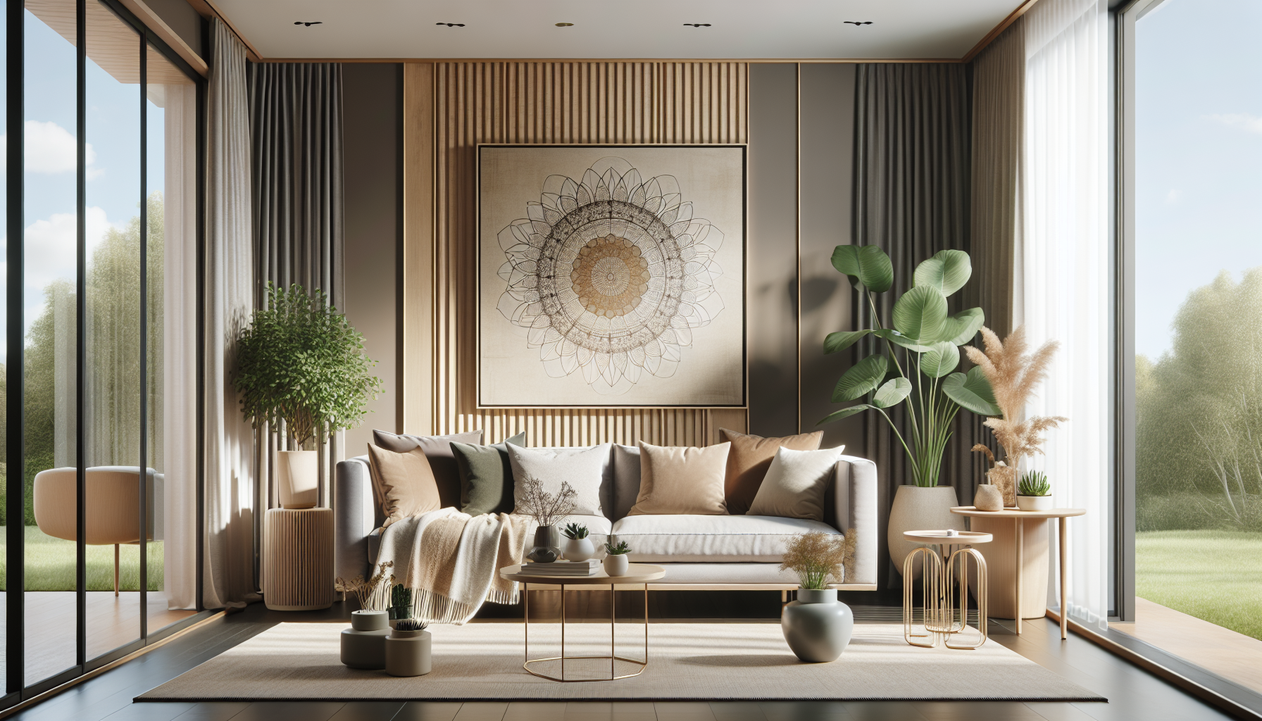 Intérieur contemporain avec tableau décoratif — ambiance wall art