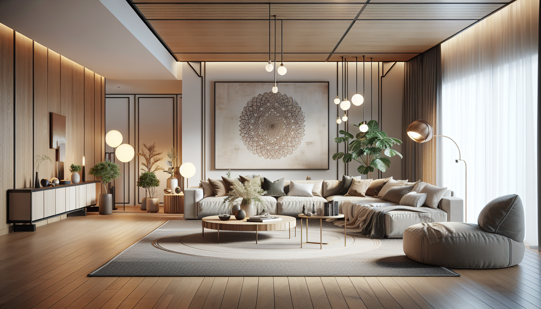 Intérieur contemporain avec tableau décoratif — ambiance wall art