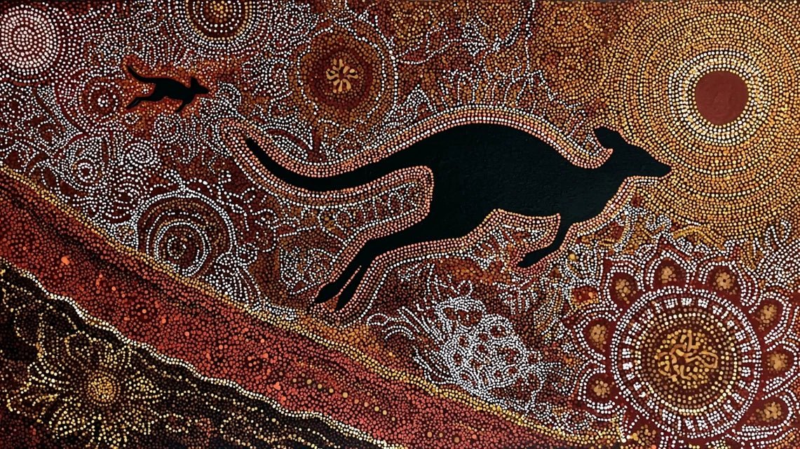 La représentation des kangourous dans l'art aborigène australien