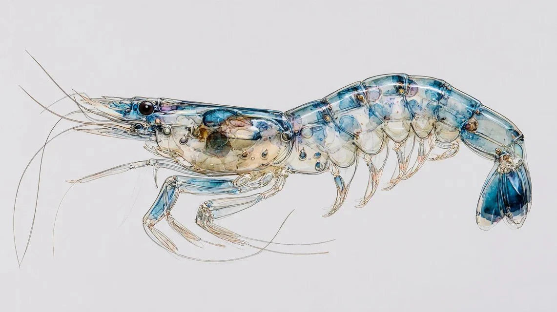 La technique pour représenter la transparence des crevettes